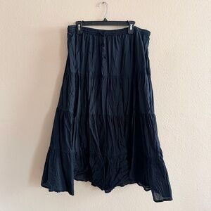 New Direction Tiered Cotton Midi Skirt